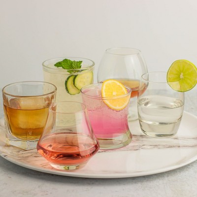 Libbey 12 Oz Clear Glass Assorted Drinkware Set, 6-Piece
