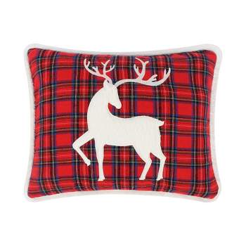 Tatum Pines Furr Deer Appliqued Pillow 14x18 -Levtex Home