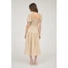 August Sky Women's Smocked Embroidered Floral Midi Dress - 2 of 4