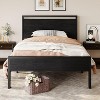 Twin Size Metal Platform Bed Frame with Wooden Headboard and Footboard, Mattress Foundation, No Box Spring Needed - 3 of 4