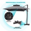 Pellebant 10FTx 12.5FT Patio Cantilever Umbrella with Base Double Top UV30+ High-strength Aluminum Pole with 360°Rotation 5 Heights Adjustable - 4 of 4