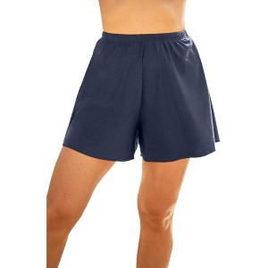 Swim 365 Women's Plus Size Loose Swim Short With Built-In Tummy Control Brief - 1 of 4