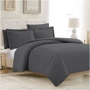 Soft Brushed Microfiber Duvet Cover & Sham Set - Mellanni - 1 of 4