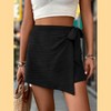 Womens Summer Shorts Tie Waist Casual Elegant High Wasit Skirt Shorts - 3 of 4
