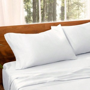 Lyocell Tencel King Pillowcase Set of 2, White, Ultra Soft, Moisture Regulating, Easy Care - 1 of 4