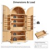 Angel Sar 72" Arched Pantry Cabinet, Fluted Door Storage with 8 Adjustable Door Shelves and Hidden Drawer, Natural - 3 of 4