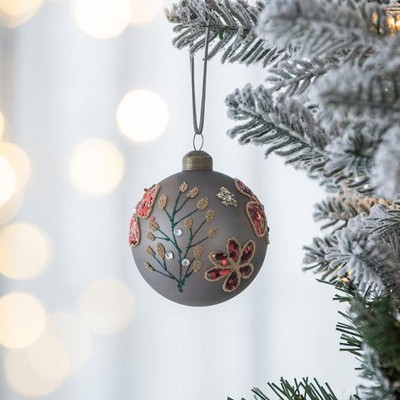 NAYSAYE Party Decoration and Accessories Glass Christmas Ball Ornament Set for Holiday Celebration, Multicolor, 3.9"*3.9"*0.09"