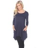 Women's 3/4 Sleeve Makayla Tunic Top with Pockets - White Mark - 2 of 3