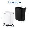 3.2 Gal Stainless Steel Trash Bin with Lid, Soft-Close Pedal, Fingerprint-Resistant Surface - 2 of 4