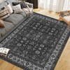 Floral Rug Washable Area Rugs, Non Slip Vintage Boho Stain Resistant Low Pile Carpets for Living Room Dining Room Bedroom Office Hallways Entryway - 3 of 4