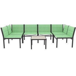 Cesicia Modern 7-Piece White Outdoor Patio Sofa Set For Backyard, Poolside, Indoor - 1 of 4