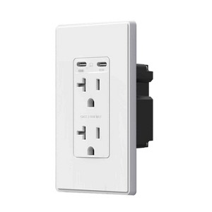 ELEGRP USB Outlets Receptacles, 65W Dual USB C Wall Outlet, Power Delivery 20 Amp Tamper Resistant Electrical Outlet, Wall Plate Included, UL Listed - 1 of 1