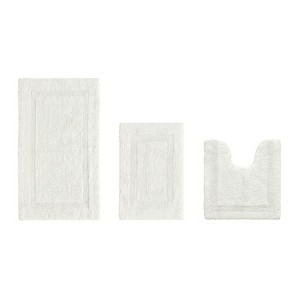 Lux Premium 100% Cotton  Ultra-Soft Tufted Solid Reversible 3 Piece Bath Rug Set, Water-Absorbent, Durable, Machine Washable Bathroom Rug - 1 of 4