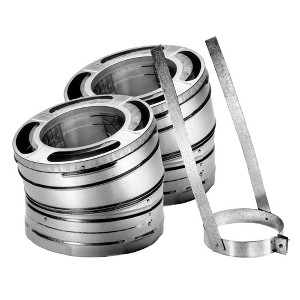 DuraVent DuraPlus 6DP-E30K 6-Inch 30-Degree Dual Layer Stainless Steel/Galvalume 360-Degree Swiveling Elbow Kit for Wood Stove Exhaust Vents, Silver - 1 of 4