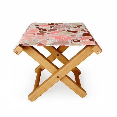 Marta Barragan Camarasa Terrazzo of Dots and Plants Folding Stool - Deny Designs