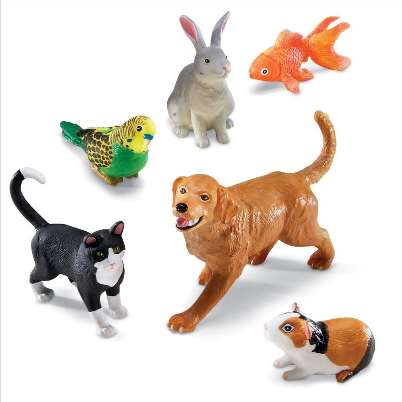 Learning Resources Jumbo Domestic Pets: Cat, Dog, Rabbit, Guinea Pig, Fish and Bird, 6 Animals, Ages 2+, 2 of 6