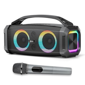 SUGIFT Portable Bluetooth Speaker with 360° Stereo Sound, Karaoke Microphone, RGB Lights, Waterproof Design, and Long Battery Life - 1 of 4
