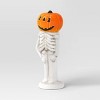 Skeleton with Jack O' Lantern Head Ceramic Character Decorative Sculpture - Hyde and EEK! Boutique™ Off-White - 3 of 3