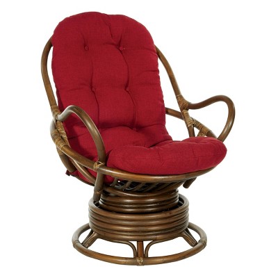 Kauai Rattan Swivel Rocker Chair - OSP Home Furnishings