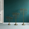 Vintiquewise Modern Solid Metal Judaica Hanukkah Menorah 9 Branched Candelabra - 3 of 4