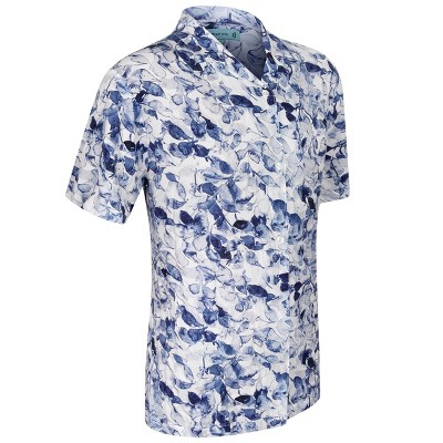 Mio Marino Mens Casual Button-down Hawaiian Short Sleeve Shirt