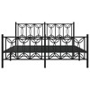 vidaXL Metal Bed Frame with Headboard/Footboard, Black, Steel, Double Bed - 81.5"x61.4"x35.4" - 3 of 4
