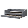 NicBex Twin Size Daybed with Twin Size Trundle,Upholstered Tufted Button Sofa Bed for Bedroom,Living Room,Apartment,Gray - 4 of 4