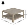34.45" Engineered Wood Square Coffee Table with Double-Layer Storage and Multi-Functional Design for Living Room, Office, or Study - 4 of 4