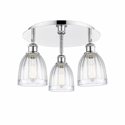Brookfield - 3 Light Flush Mount In Art Deco Style-9.5 Inches Tall and 17.5 Inches Wide