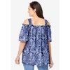 Woman Within Plus Size Printed Cold-Shoulder Blouse - 3 of 4