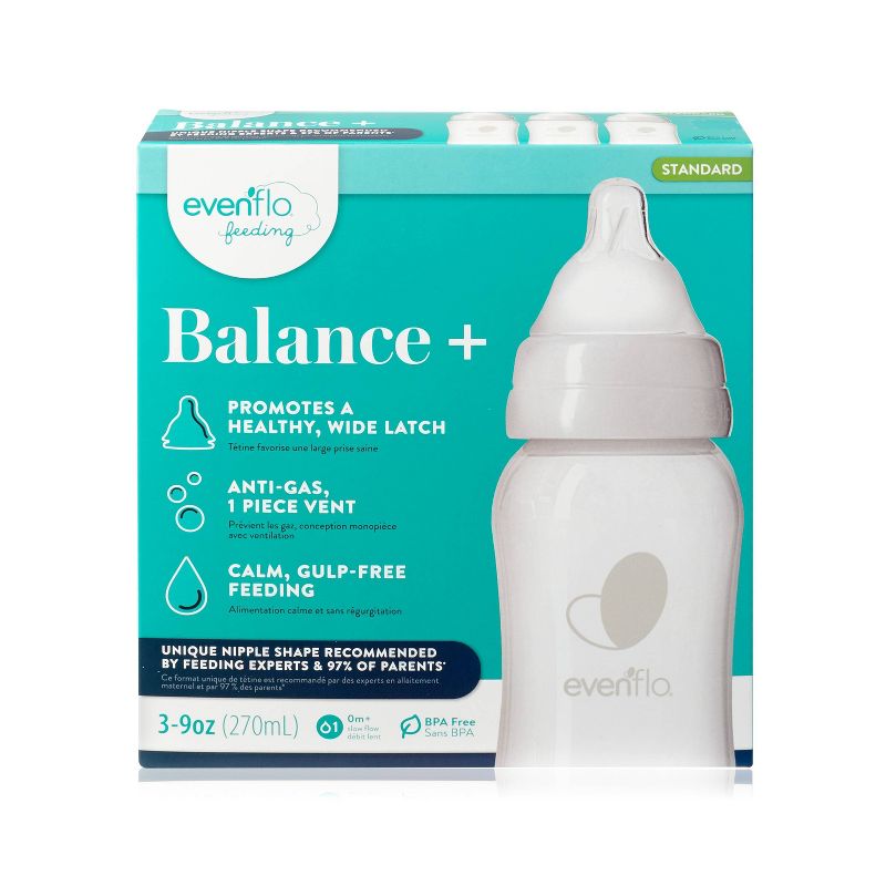 Evenflo Balance Standard-Neck Anti-Colic Baby Bottles - 9oz, 3 of 15