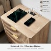 SinCiDo 23" Fluted Nightstand w/Charging Station, 2 Drawer Mid Century Modern End Table w/Storage for Bedroom & Living Room - 2 of 4