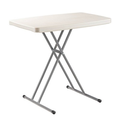 Speckled Gray Adjustable Height Folding Card Table with Steel Frame