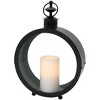 Pacific Accents Oil Rubbed Bronze Greenwich Lantern with Resin Timer Pillar Flameless Candle - 3 of 3