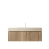 GDFStudio Abram 48" Ceramic and Wood Wall-Mount Bathroom Vanity with Drawer and Doors - 4 of 4