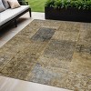Brown Gray And Charcoal Patchwork Washable Indoor Outdoor Area Rug - 2 of 4