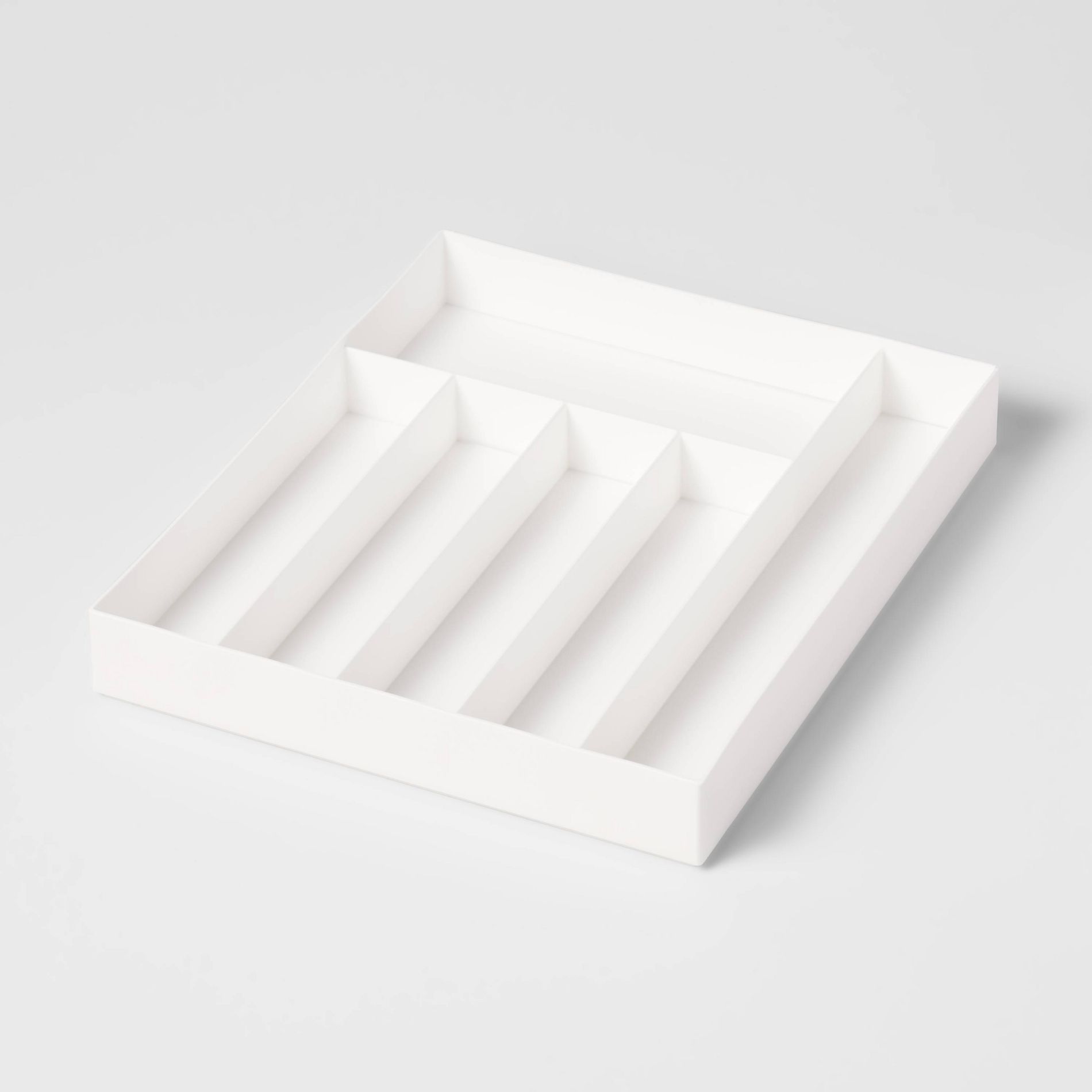6 Compartment Organizer White - Brightroom™: In-Drawer Silverware & Utensils Organizer, Dishwasher-Safe, 16"x13.3"