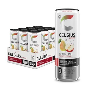 Celsius Sparkling Fuji Apple Pear, Functional Essential Energy Drink 12 Fl Oz (Pack Of 12) - 1 of 4