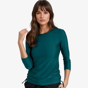 Calypsa Women's 3/4 Sleeve Rash Guard UPF 50+ Margaux Swim Top - 1 of 2