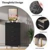 Zstar 5 Drawer Dresser with Wide Drawers, for Living Room, Closet, Hallway,Entryway - 3 of 4