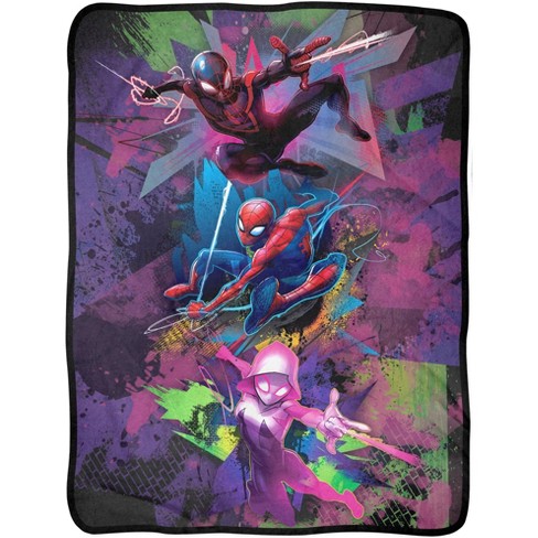 Marvel Spider man Into The Spider verse Super Soft Fleece Throw Blanket 45 X 60 Multicoloured Target