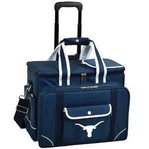 NCAA Texas Longhorns Soft Sided Rolling Cooler with Four Person Picnic Set - 1 of 4