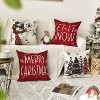 Merry Christmas Snowman Let It Snow Throw Pillow Covers, 18 x 18 Inch Xmas Tree Winter - 3 of 4