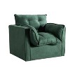 Bestier 35.4 in.Green Linen Swivel Barrel Chair with Removable Backrest and Cushion 360° Arm Chair with Plump Pillow - 2 of 4