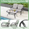 Tangkula 2PCS Furniture Set Outdoor Loveseat Chair Coffee Table Cushioned Seat Patio - 2 of 4