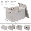 Aoibox Set of 4 Large 39L Storage Bins with Lids Thick Decorative Foldable Fabric Boxes for Clothes Linen Toys Beige - 2 of 4