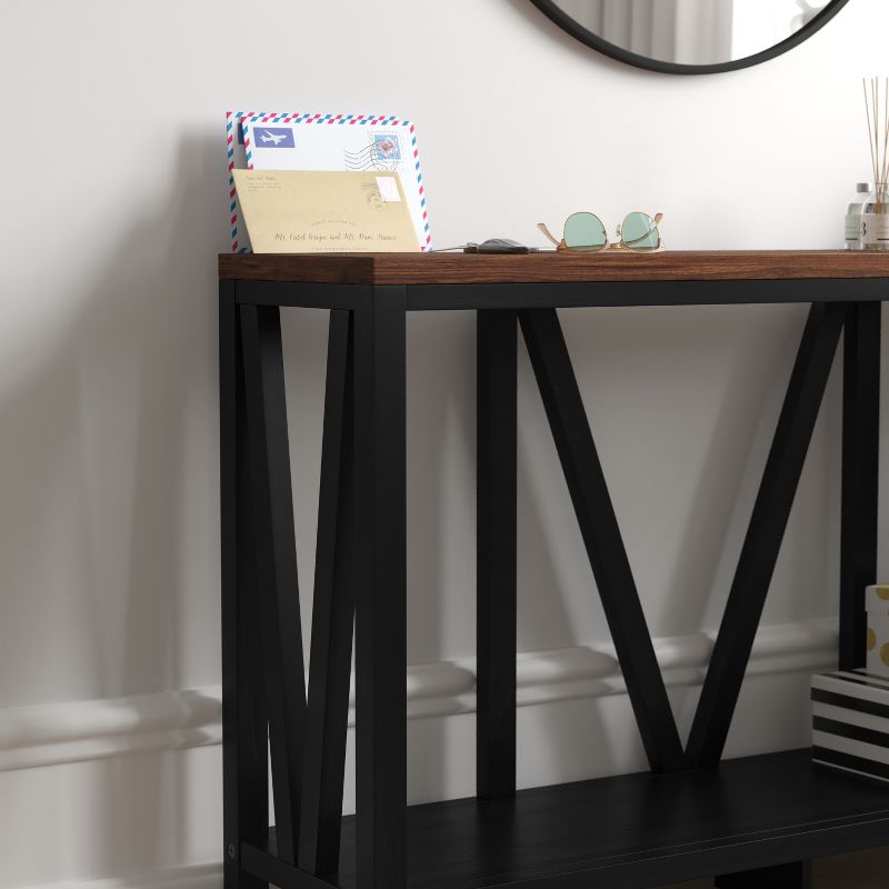Flash Furniture Charlotte Modern 2-Tier Farmhouse Entryway Living Room Console Accent Table, 6 of 13