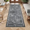 Coolmee Washable Rug for Living Room Boho Floral Non Slip Throw Rugs Large Bedroom Rug Low Pile Soft Stain Resistant CarpetGray - 2 of 4