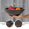 Folkulture Wooden Fruit Bowl for Kitchen Countertop | 10" Walnut Toned Large Bowl | Table Decor, Mango Wood Centrepiece Gifts for Women - 3 of 4