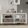 ORRD 4-Door Storage Cabinet - Unique Texture, Adjustable Shelves, for Study/Entryway/Living Room (White) - 4 of 4